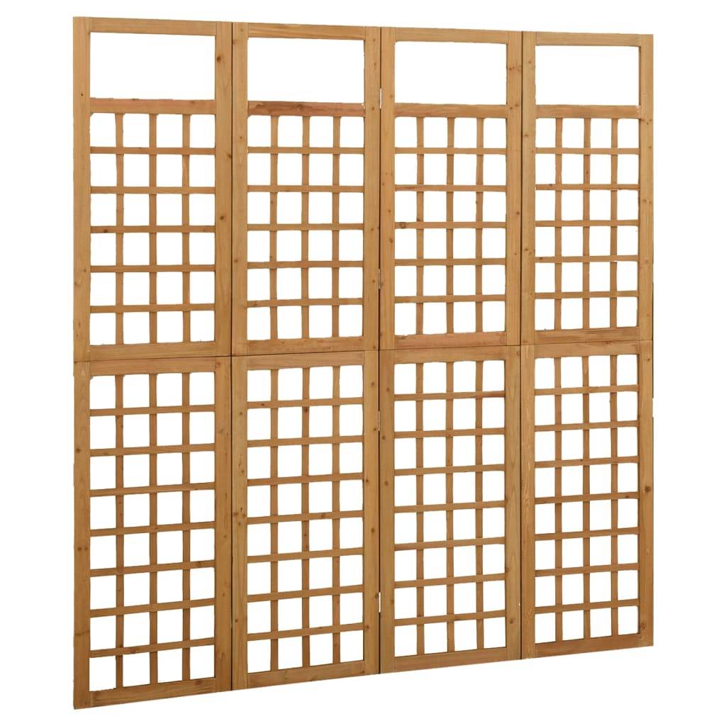 vidaXL Spalier/Paravent 4-teilig Massivholz Tanne 161x180 cm