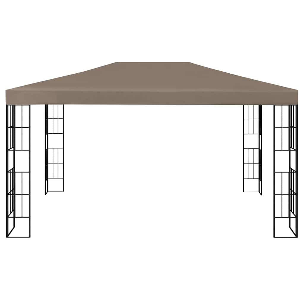 vidaXL Pavillon mit LED-Lichterkette 4x3 m Taupe