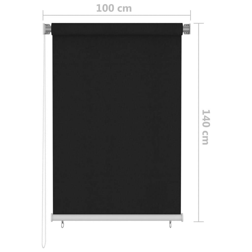 vidaXL Außenrollo 100x140 cm Schwarz