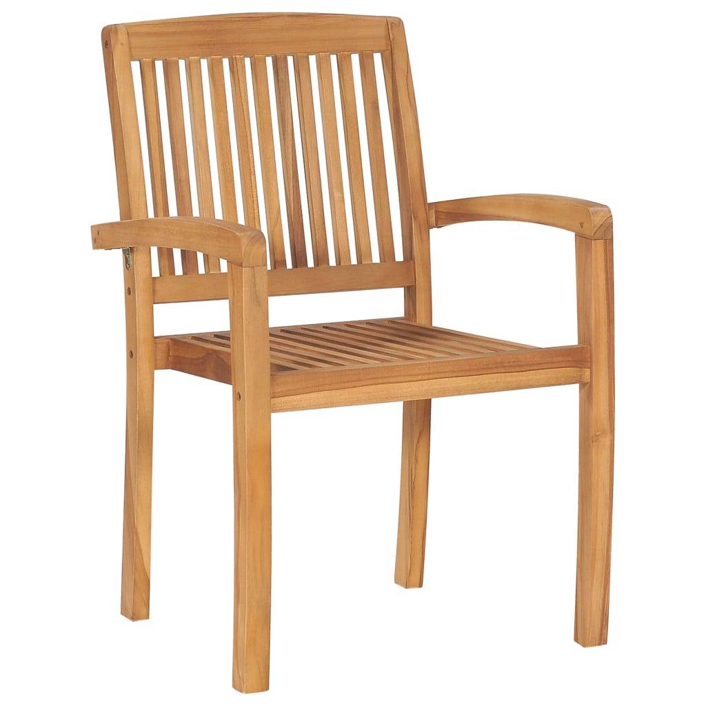 vidaXL Gartenstühle 2 Stk. mit Grünen Kissen Massivholz Teak