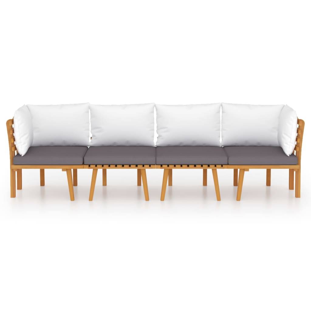 vidaXL 4-tlg. Garten-Lounge-Set mit Kissen Massivholz Akazie