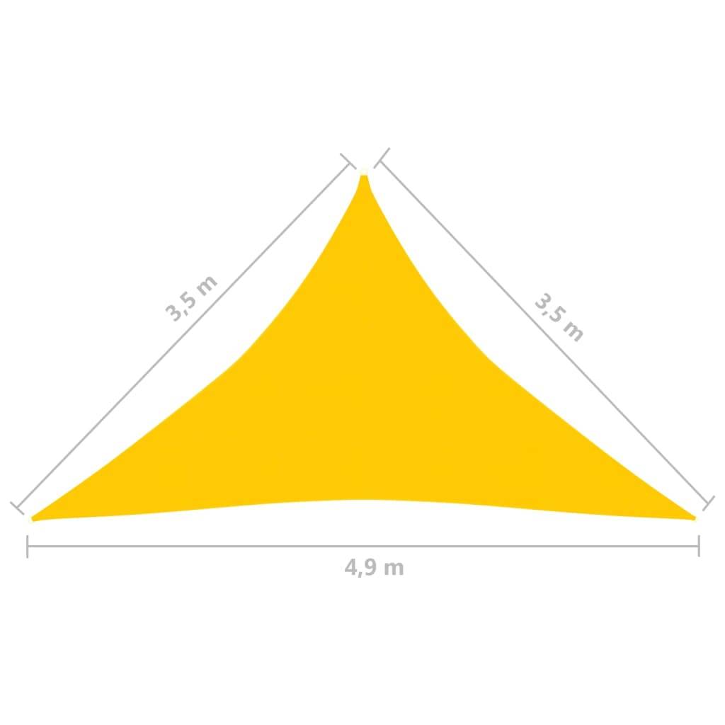 vidaXL Sonnensegel 160 g/m² Gelb 3,5x3,5x4,9 m HDPE