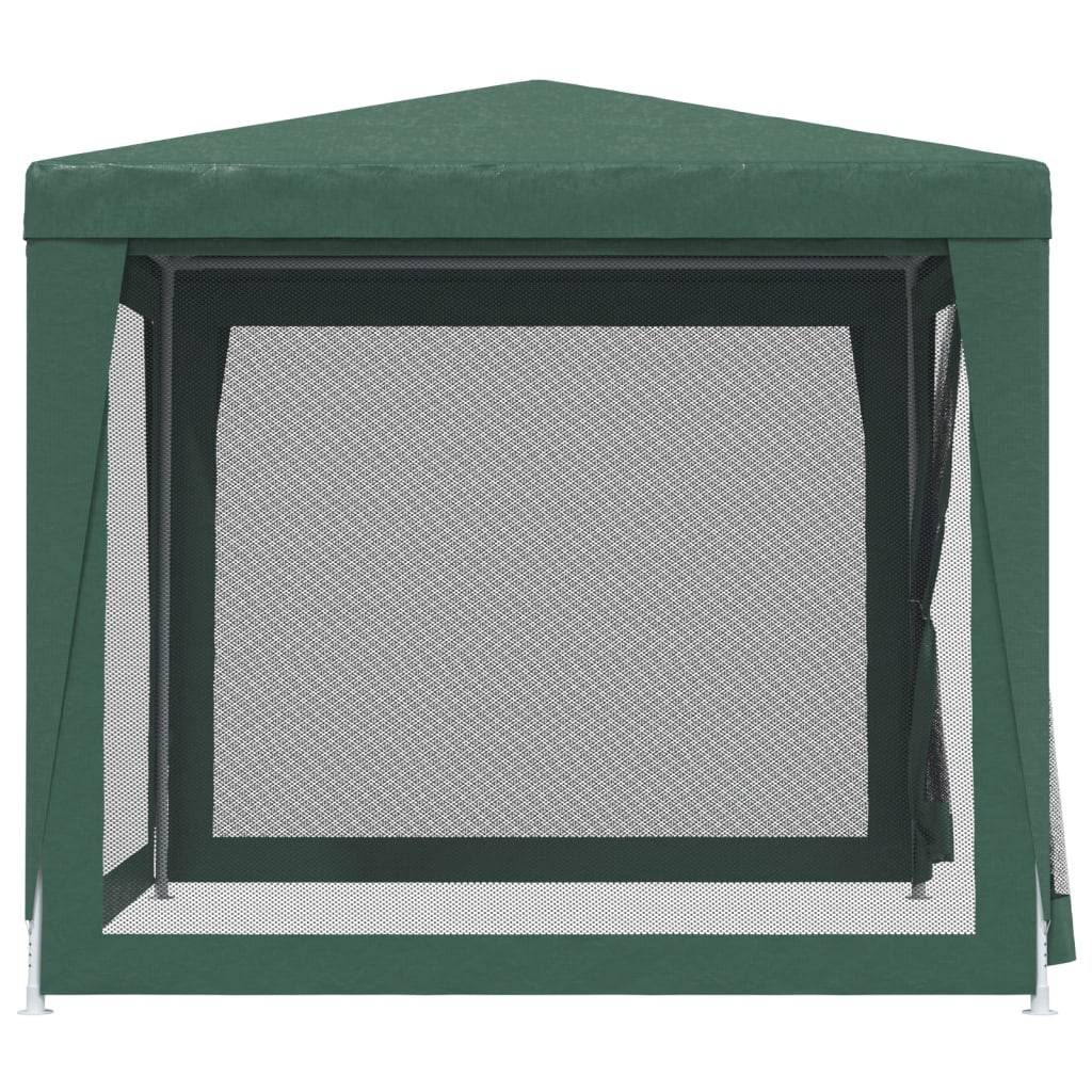 vidaXL Partyzelt mit 4 Mesh-Seitenwänden Grün 2,5x2,5 m HDPE