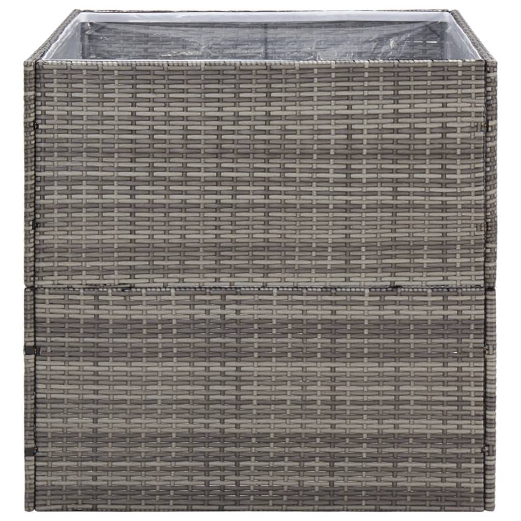 vidaXL Pflanzkübel Grau 80x80x80 cm Poly Rattan