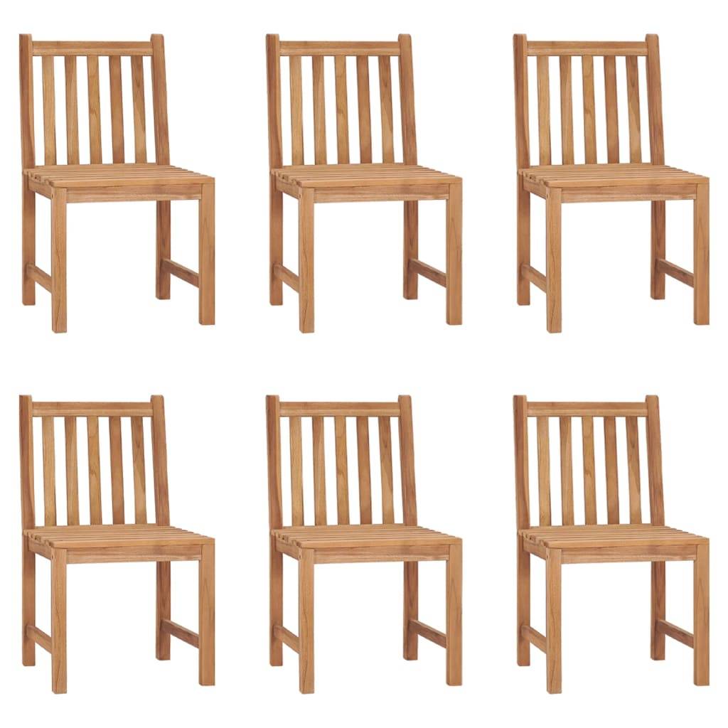vidaXL Gartenstühle 6 Stk. mit Kissen Massivholz Teak