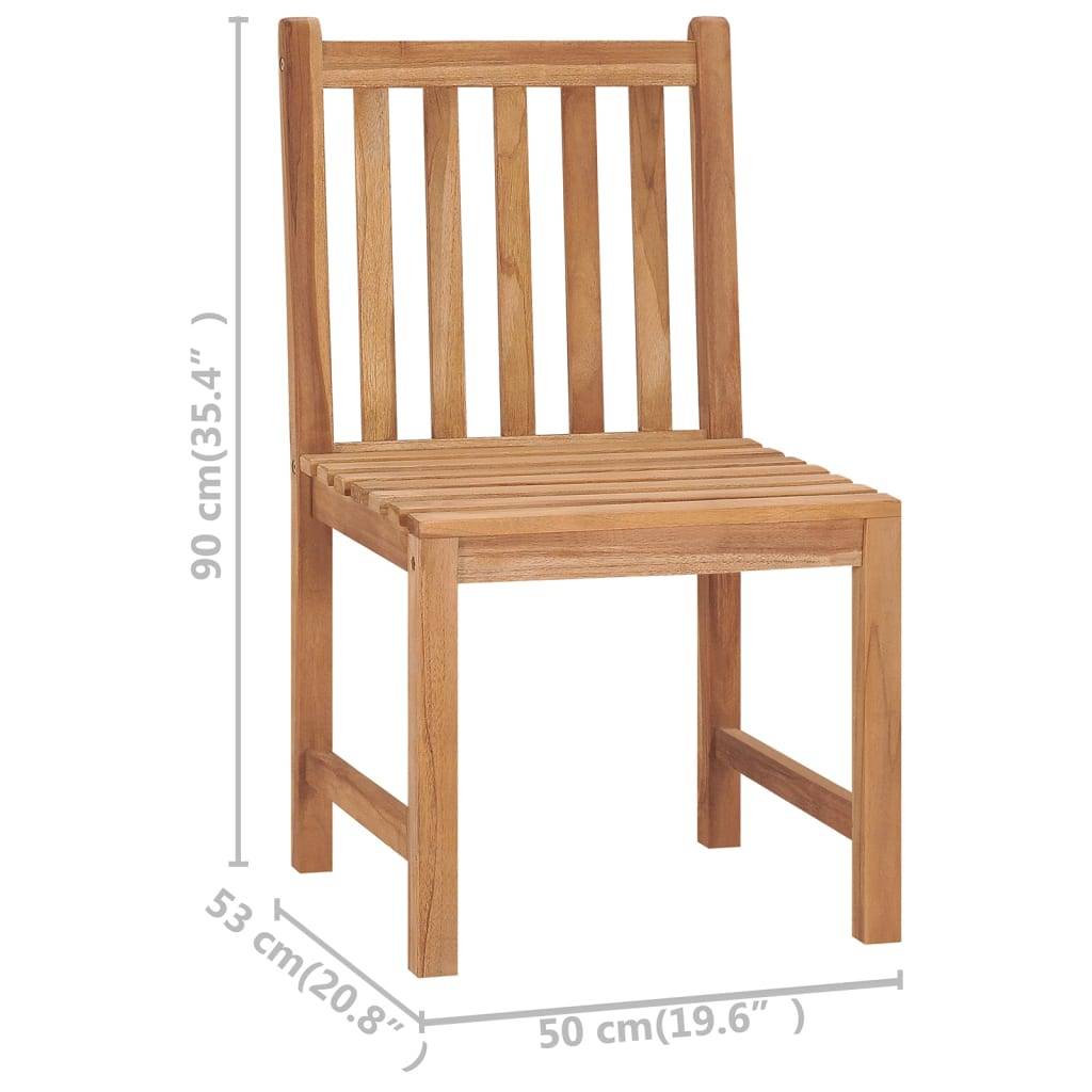 vidaXL Gartenstühle 4 Stk. mit Kissen Massivholz Teak