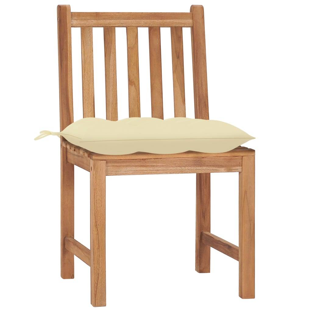 vidaXL Gartenstühle 6 Stk. mit Kissen Massivholz Teak