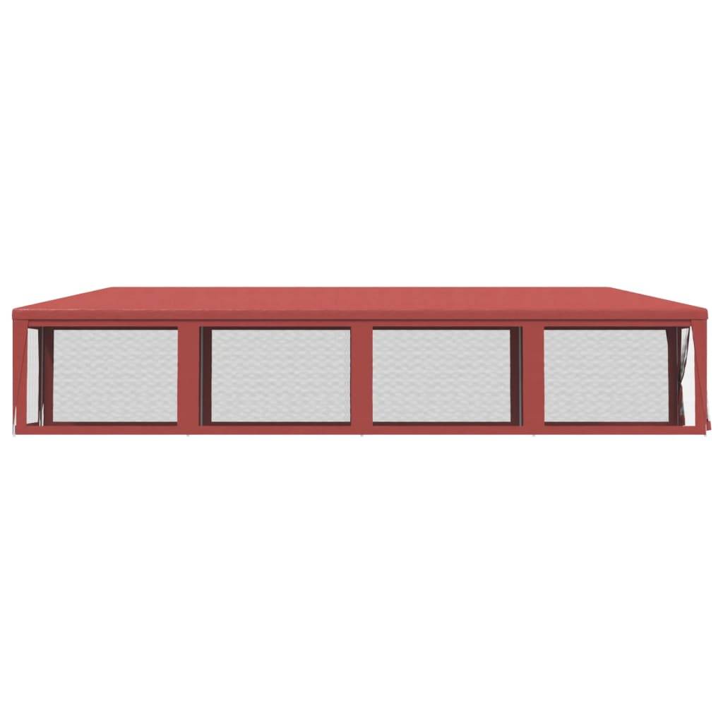 vidaXL Partyzelt mit 10 Mesh-Seitenwänden Rot 3x12 m HDPE