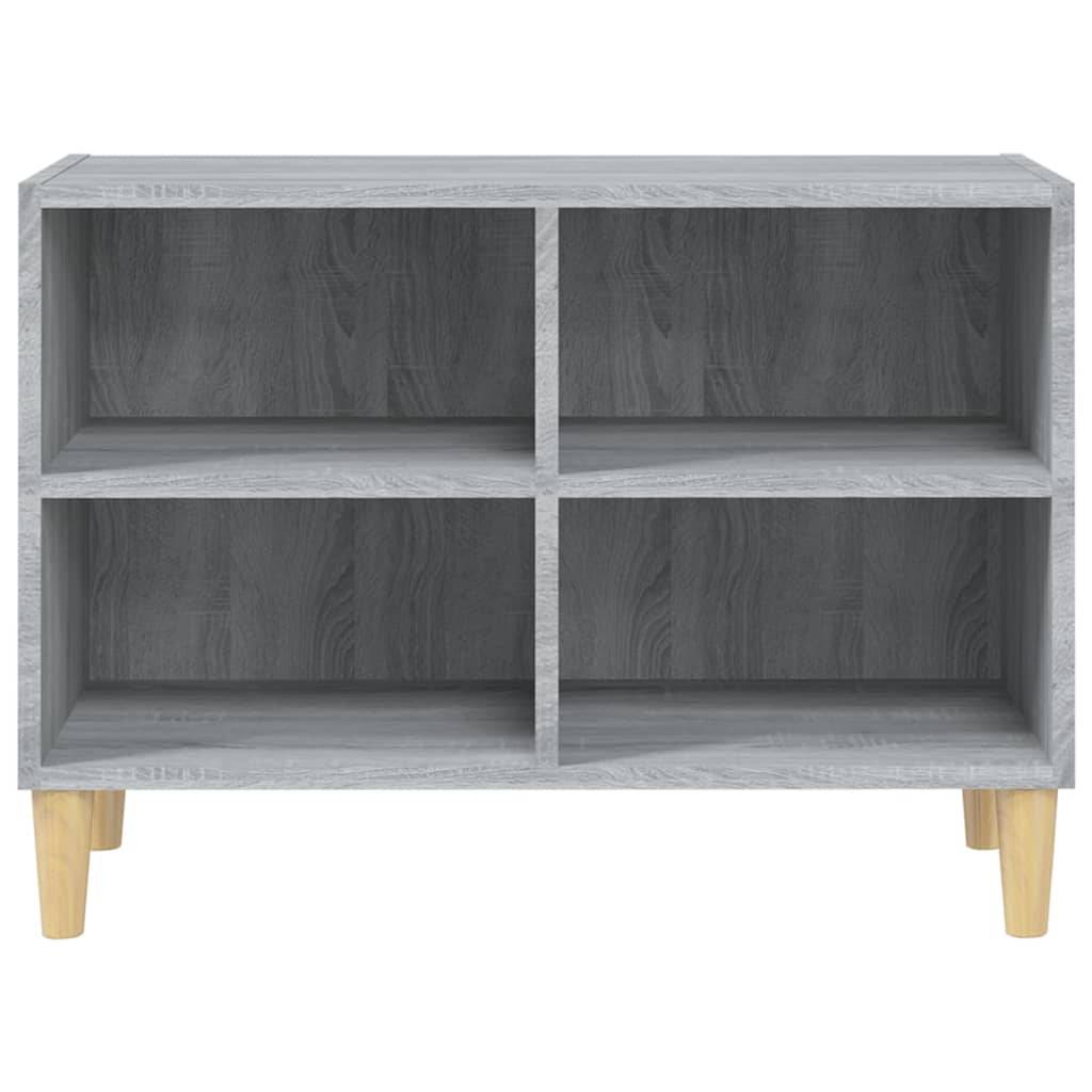vidaXL TV-Schrank mit Massivholz-Beinen Grau Sonoma 69,5x30x50 cm