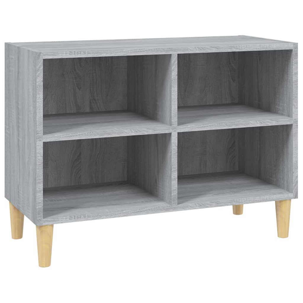 vidaXL TV-Schrank mit Massivholz-Beinen Grau Sonoma 69,5x30x50 cm
