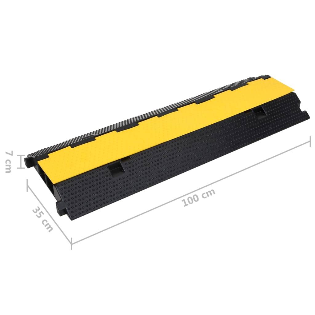 vidaXL Kabelbrücken 2 Stk. 2 Kanäle Gummi 100 cm