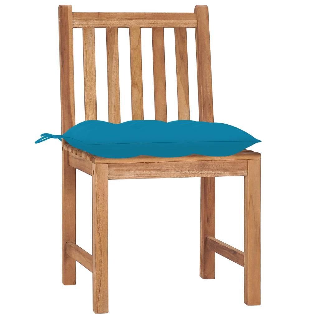 vidaXL Gartenstühle 8 Stk. mit Kissen Massivholz Teak