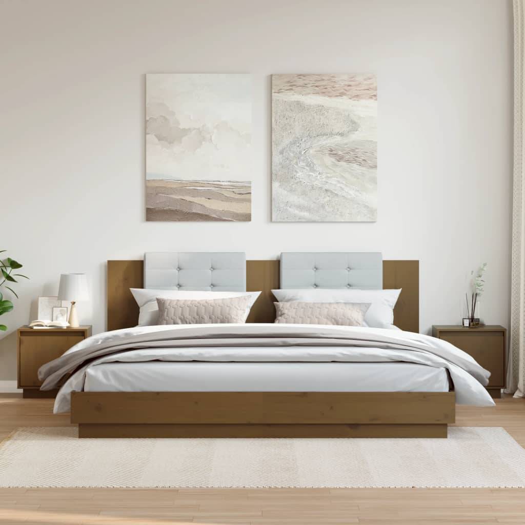 vidaXL Nachttische 2 Stk. Honigbraun 40x30x40 cm Massivholz Kiefer