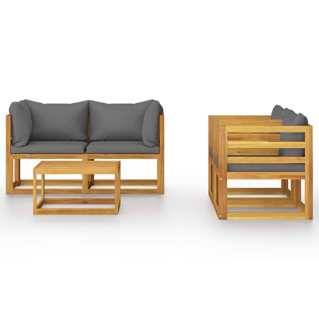 vidaXL 5-tlg. Garten-Lounge-Set mit Auflagen Massivholz Akazie