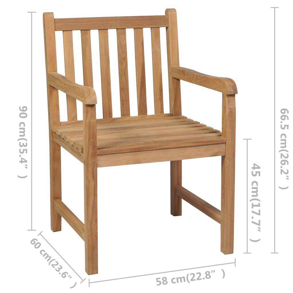 vidaXL Gartenstühle 4 Stk. mit Hellgrünen Kissen Massivholz Teak