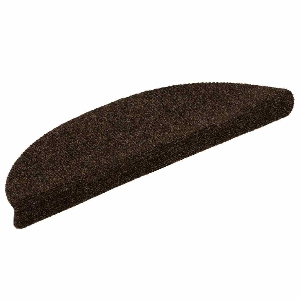 vidaXL Selbstklebende Treppenmatten 10 Stk. Braun 56x17x3cm Nadelvlies