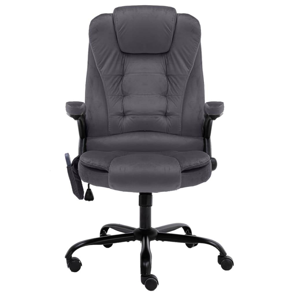 vidaXL Massage-Bürostuhl Dunkelgrau Samt