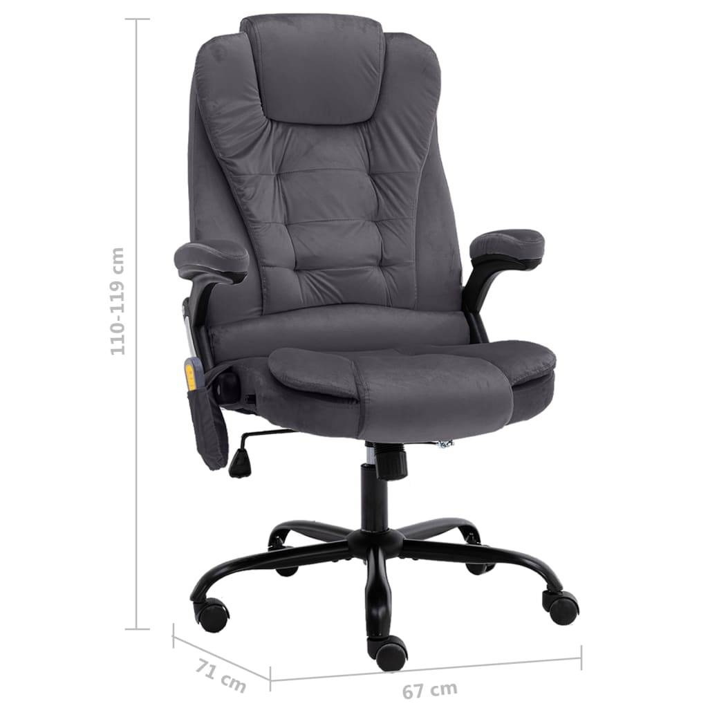 vidaXL Massage-Bürostuhl Dunkelgrau Samt