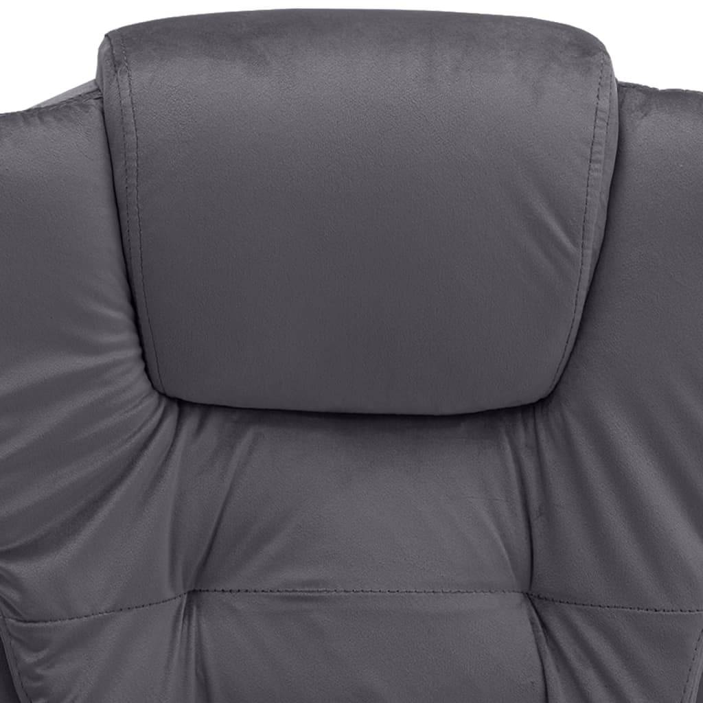 vidaXL Massage-Bürostuhl Dunkelgrau Samt