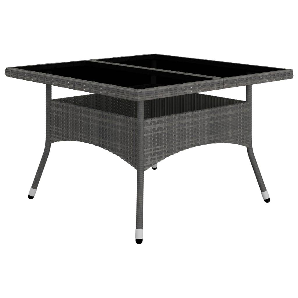 vidaXL 9-tlg. Garten-Essgruppe Poly Rattan und Glas Grau