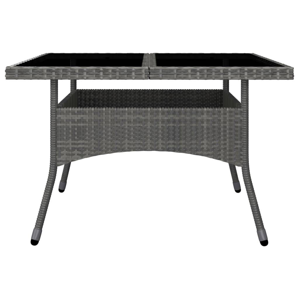 vidaXL 9-tlg. Garten-Essgruppe Poly Rattan und Glas Grau
