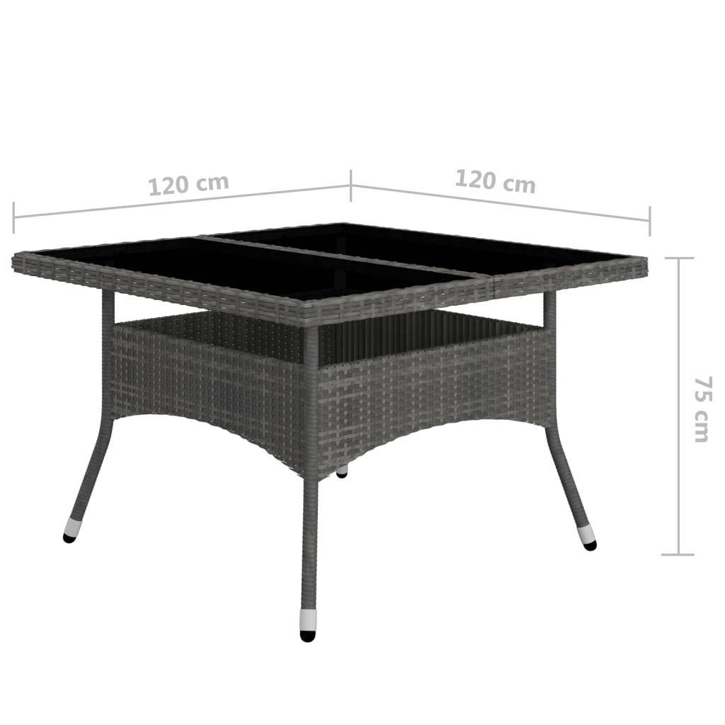 vidaXL 9-tlg. Garten-Essgruppe Poly Rattan und Glas Grau