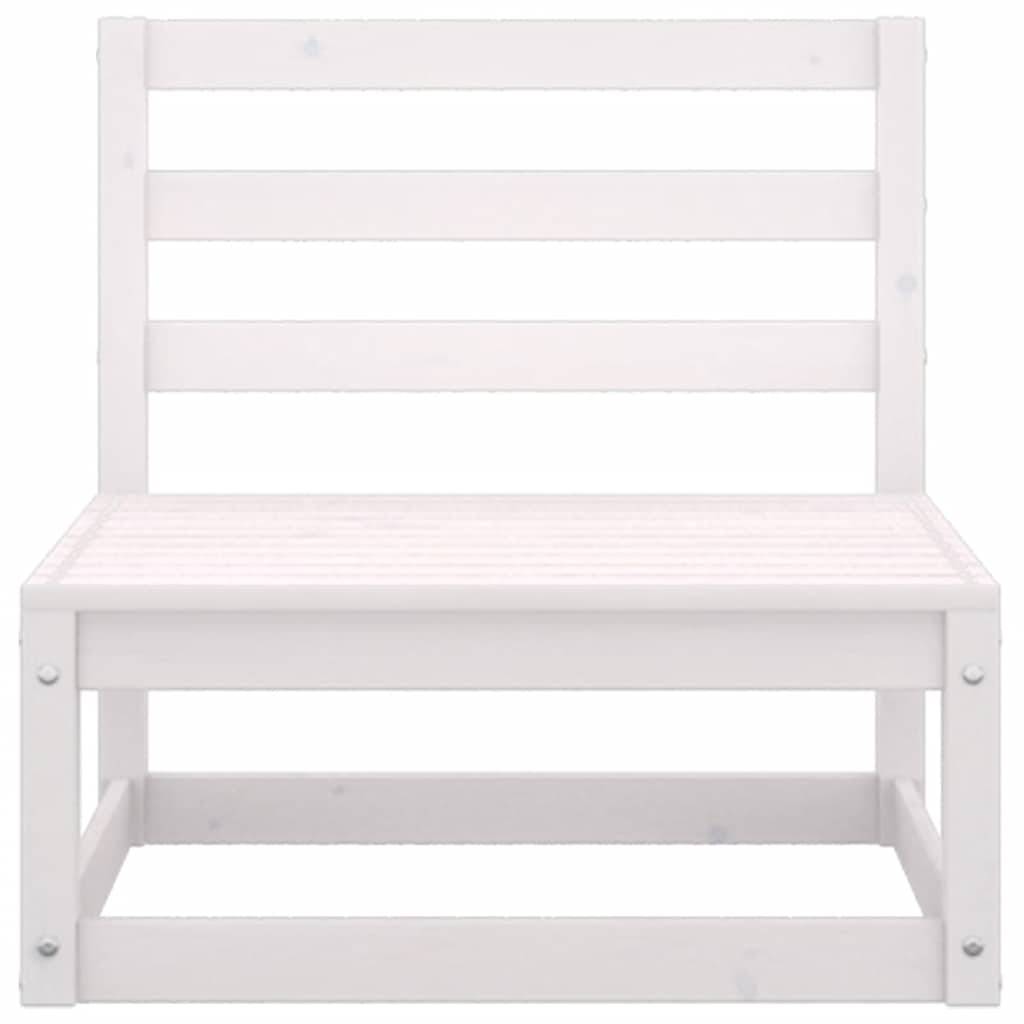 vidaXL 2-tlg. Garten-Lounge-Set mit Kissen Weiß Kiefer Massivholz