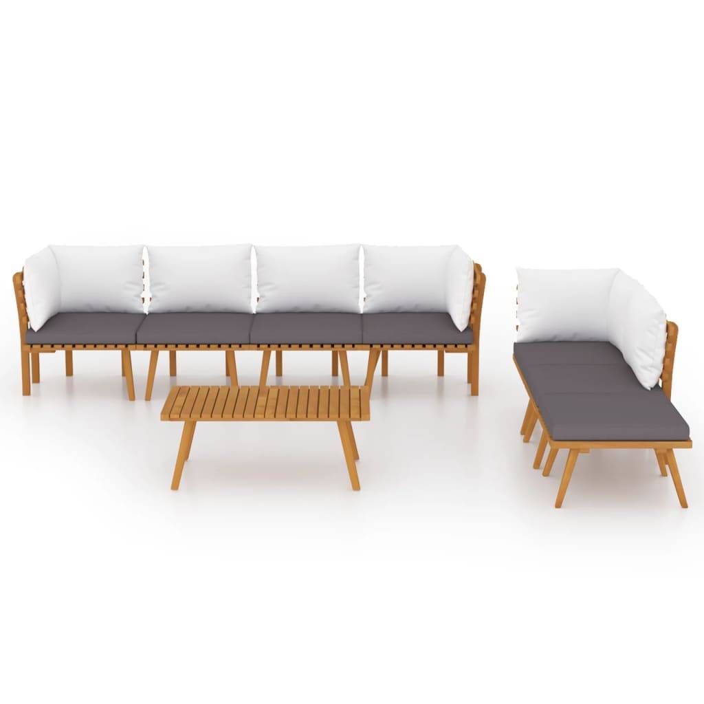 vidaXL 8-tlg. Garten-Lounge-Set mit Kissen Massivholz Akazie
