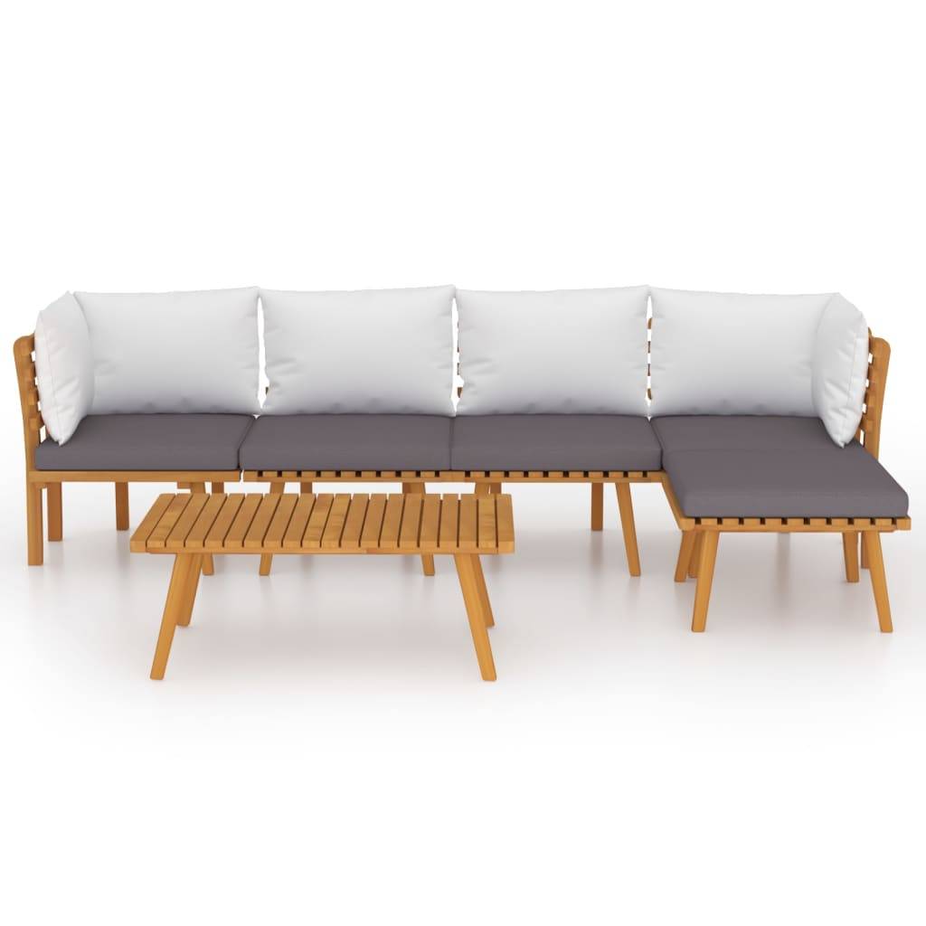 vidaXL 6-tlg. Garten-Lounge-Set mit Kissen Massivholz Akazie