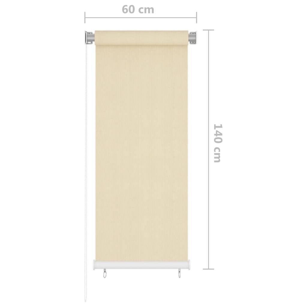 vidaXL Außenrollo Creme 60x140 cm HDPE