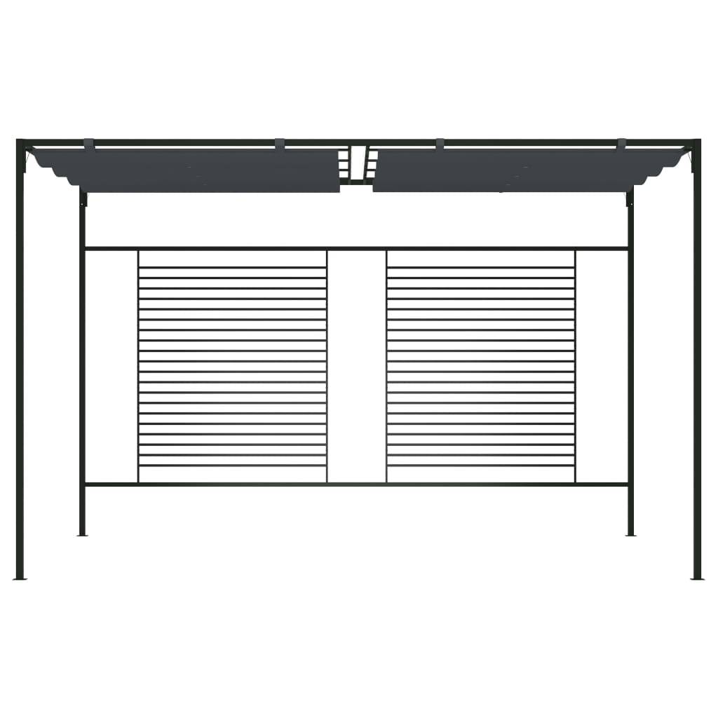 vidaXL Pavillon mit Ausziehbarem Dach 4x3x2,3 m Anthrazit 180 g/m²