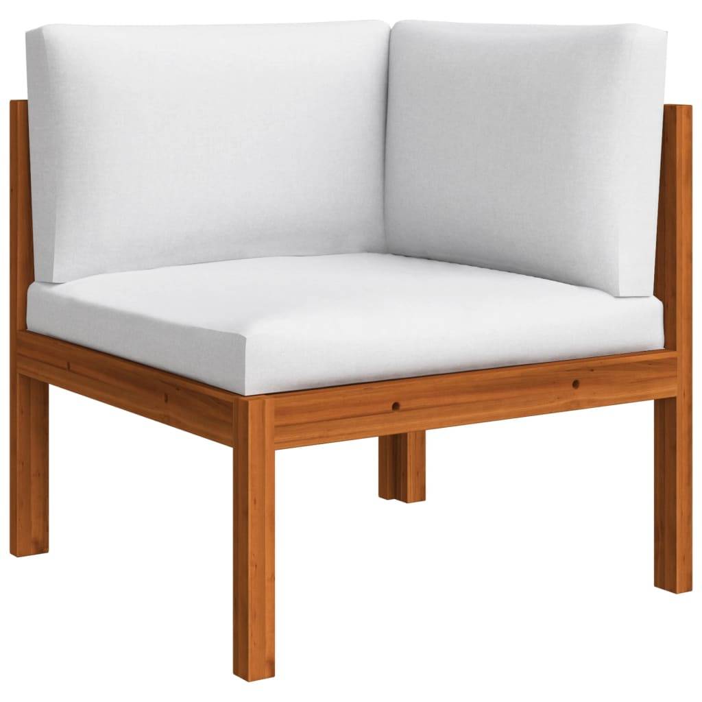 vidaXL Garten-Ecksofa mit Auflagen Massivholz Akazie