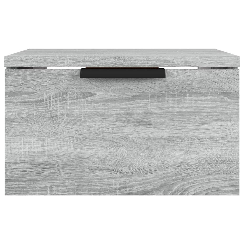 vidaXL Wand-Nachttische 2 Stk. Grau Sonoma 34x30x20 cm