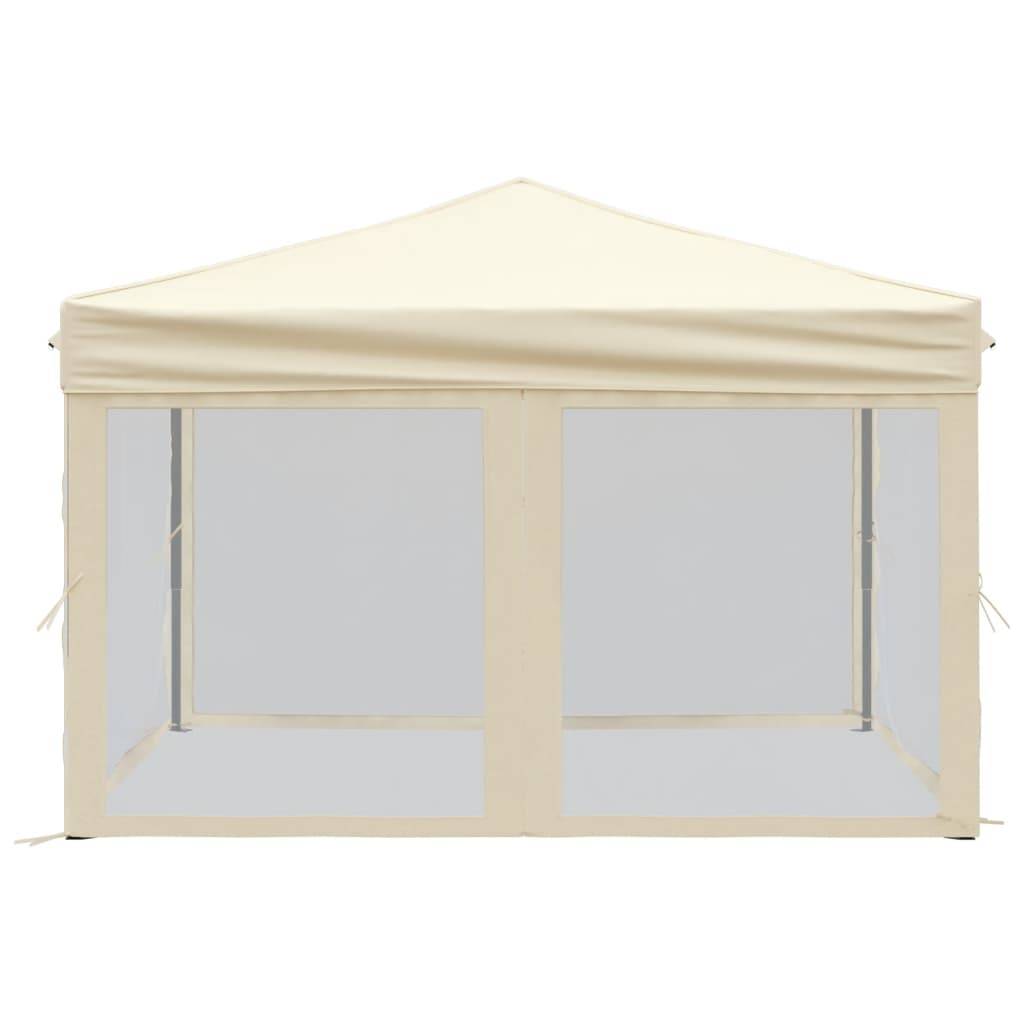 vidaXL Partyzelt Faltbar mit Seitenwänden Creme 3x3 m