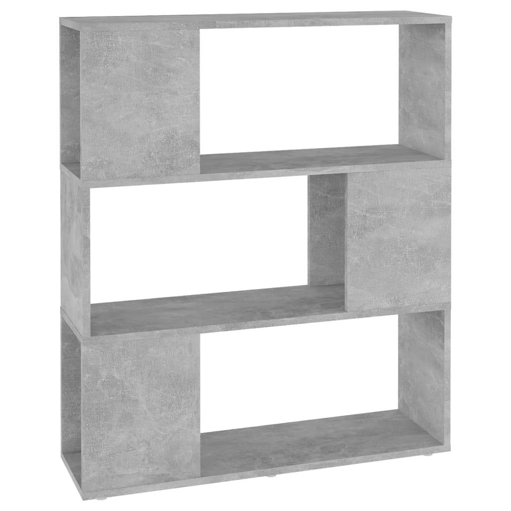 vidaXL Bücherregal Raumteiler Betongrau 80x24x94 cm Holzwerkstoff