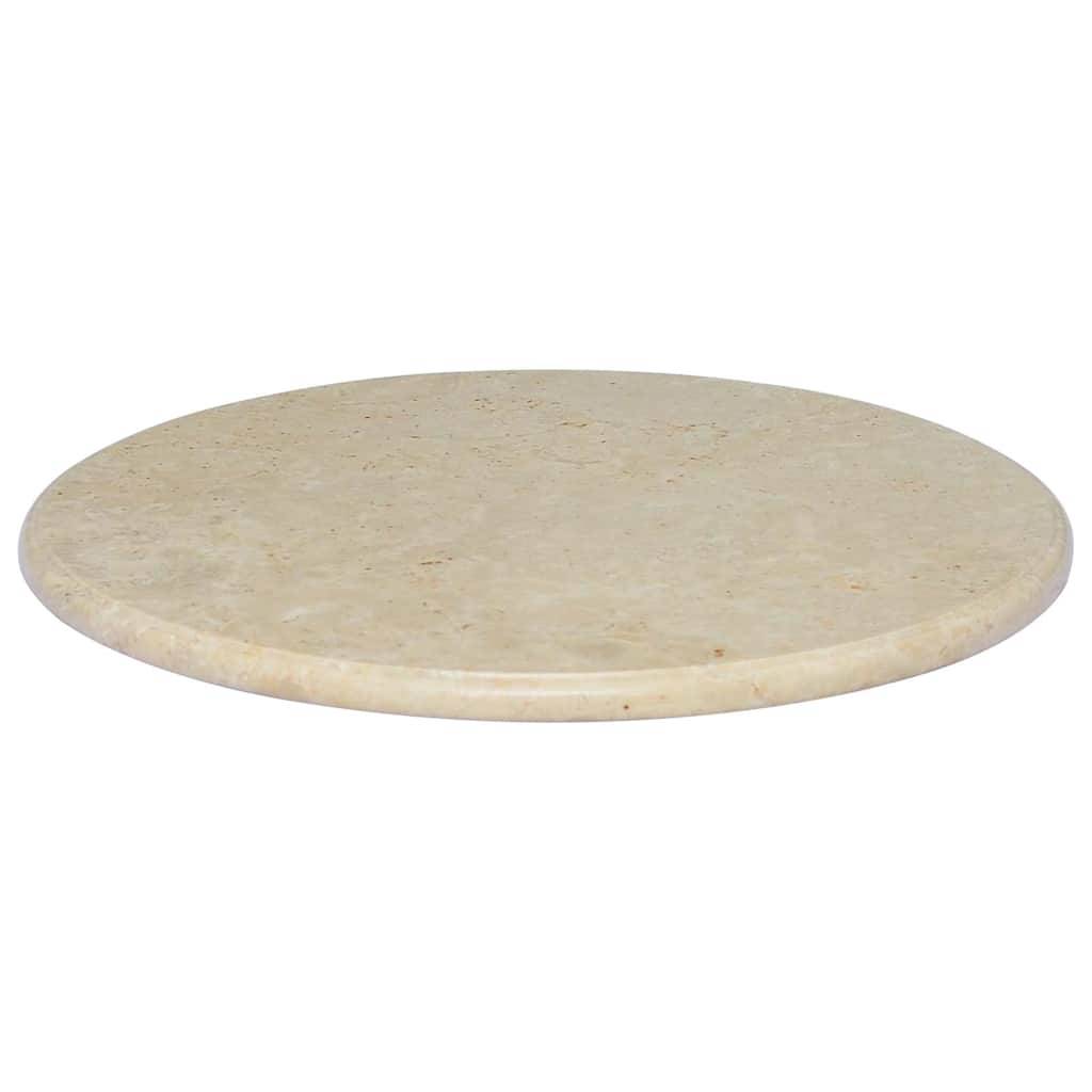 vidaXL Tischplatte Creme Ø60x2,5 cm Marmor