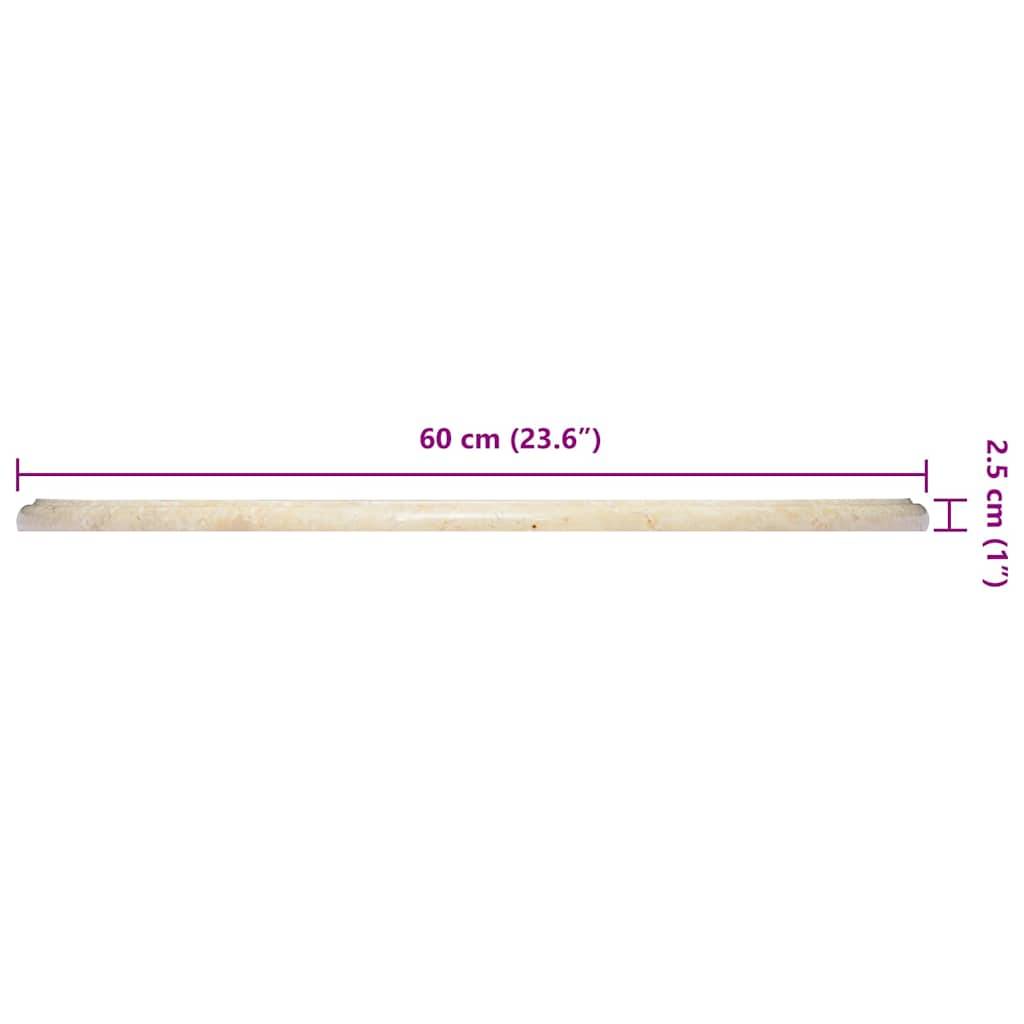 vidaXL Tischplatte Creme Ø60x2,5 cm Marmor