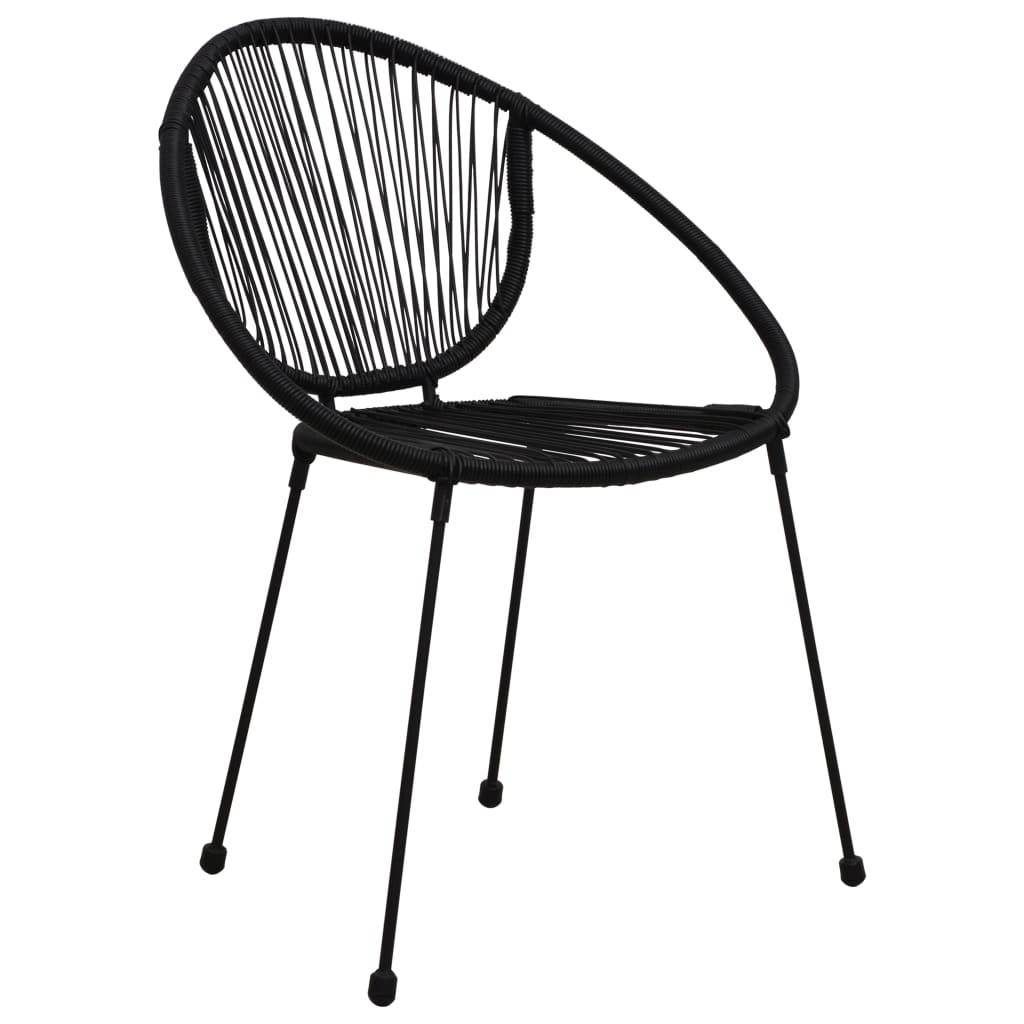 vidaXL 5-tlg. Garten-Essgruppe PVC Rattan Schwarz
