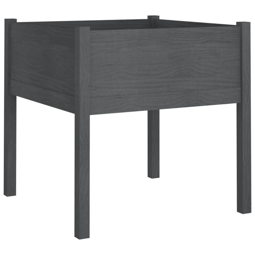 vidaXL Pflanzkübel 2 Stk. Grau 70x70x70 cm Massivholz Kiefer