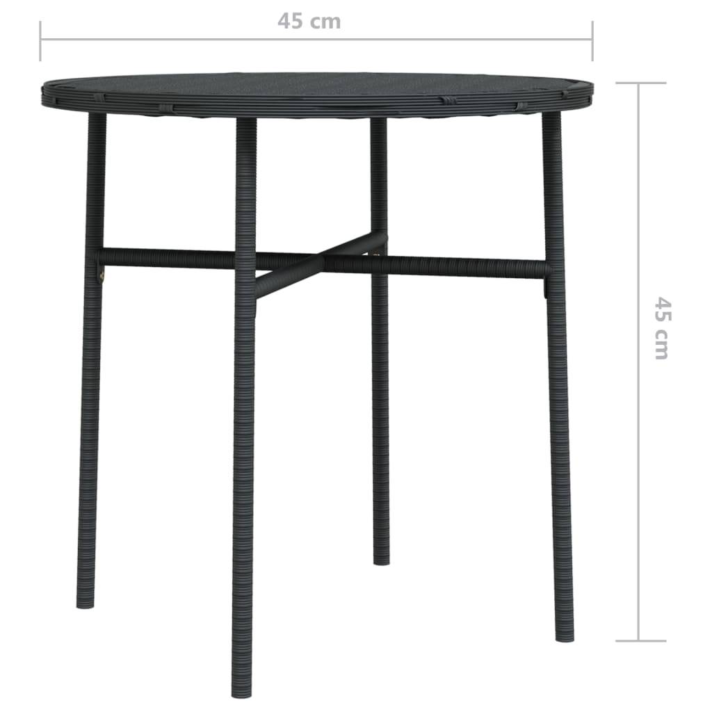 vidaXL Beistelltisch Schwarz 45 cm Poly Rattan