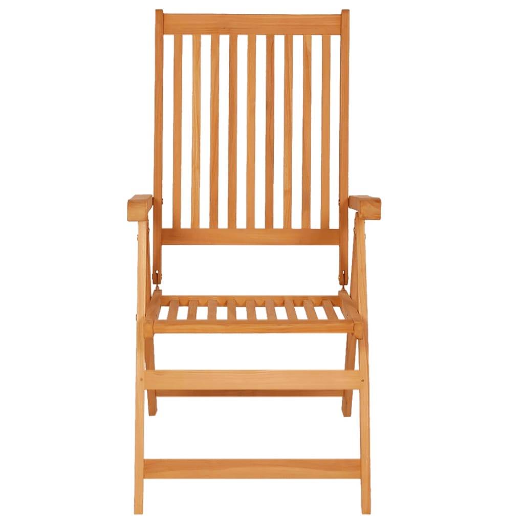 vidaXL Gartenstühle 6 Stk. mit Grünen Kissen Massivholz Teak