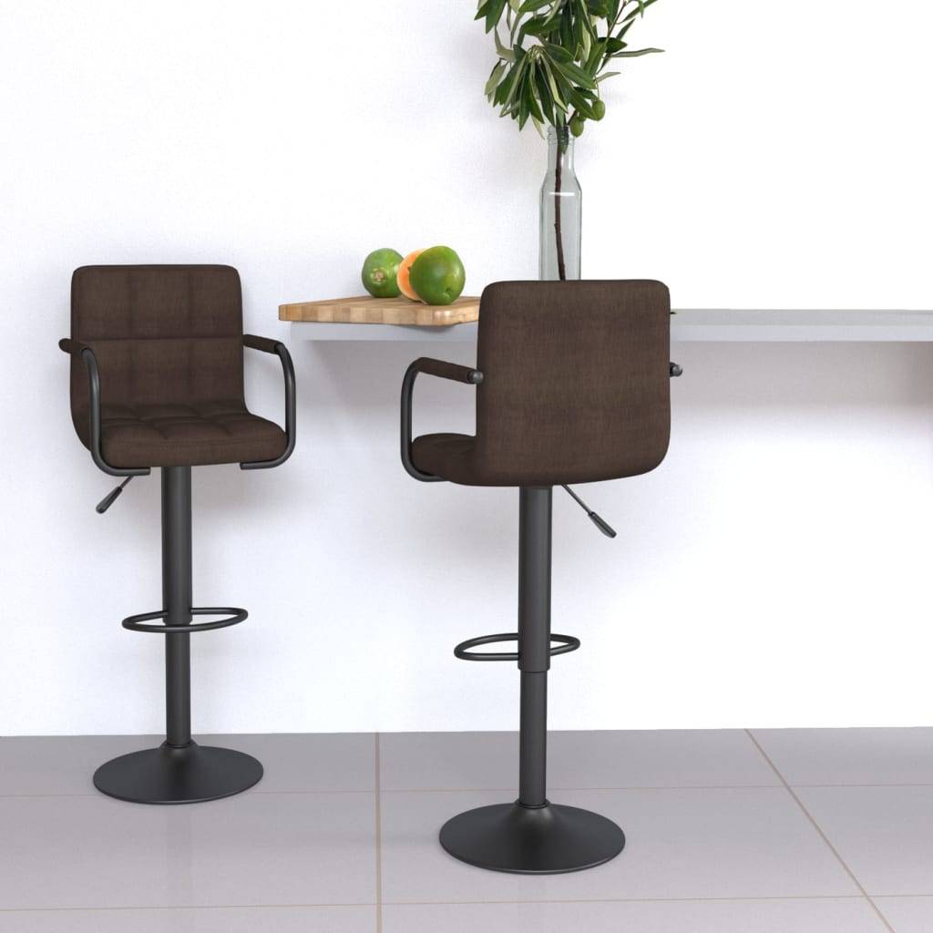vidaXL Barhocker 2 Stk. Braun Stoff