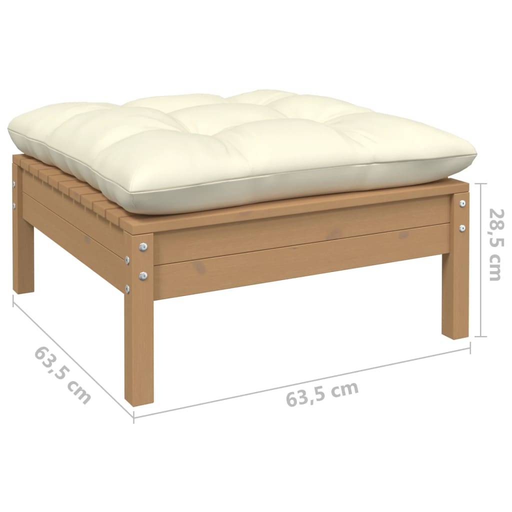 vidaXL Gartensofa 2-Sitzer mit Creme Kissen Massivholz Kiefer