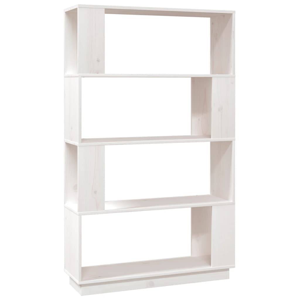 vidaXL Bücherregal/Raumteiler Weiß 80x25x132 cm Massivholz Kiefer