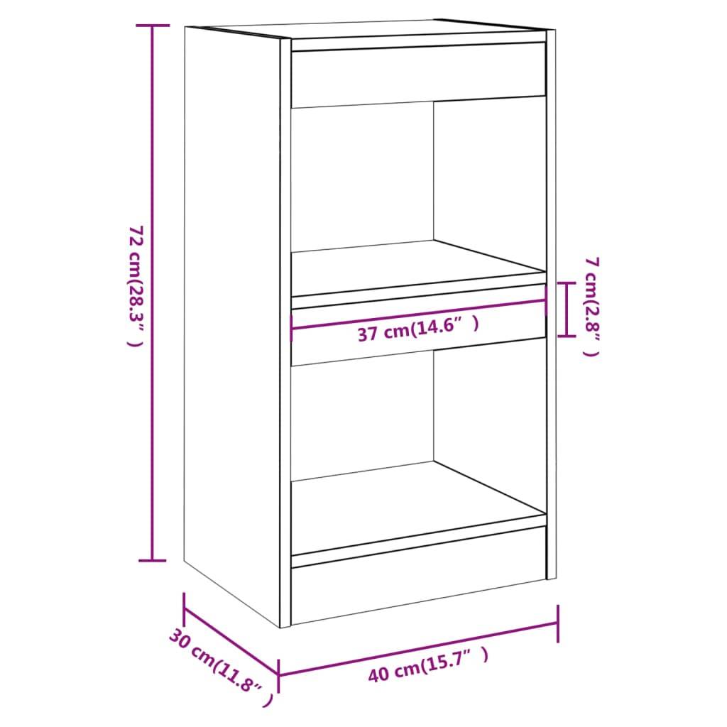 vidaXL Bücherregal/Raumteiler Weiß 40×30×72cm