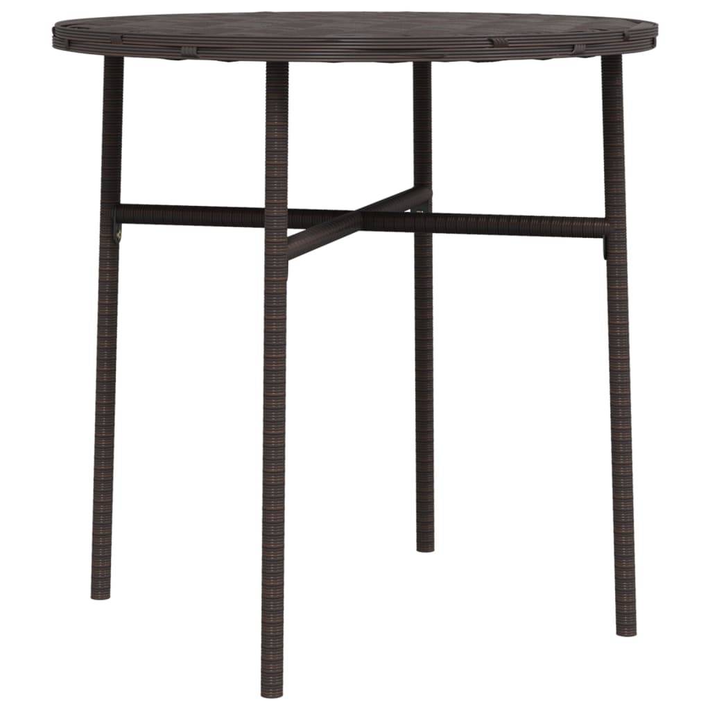 vidaXL Beistelltisch Braun 45 cm Poly Rattan