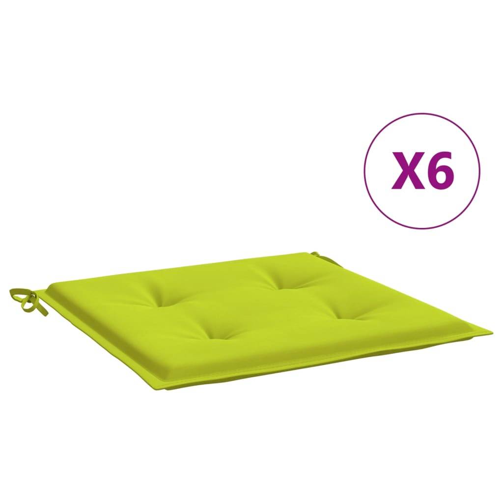 vidaXL Gartenstuhl-Kissen 6 Stk. Knallgrün 50x50x3 cm Oxford-Gewebe