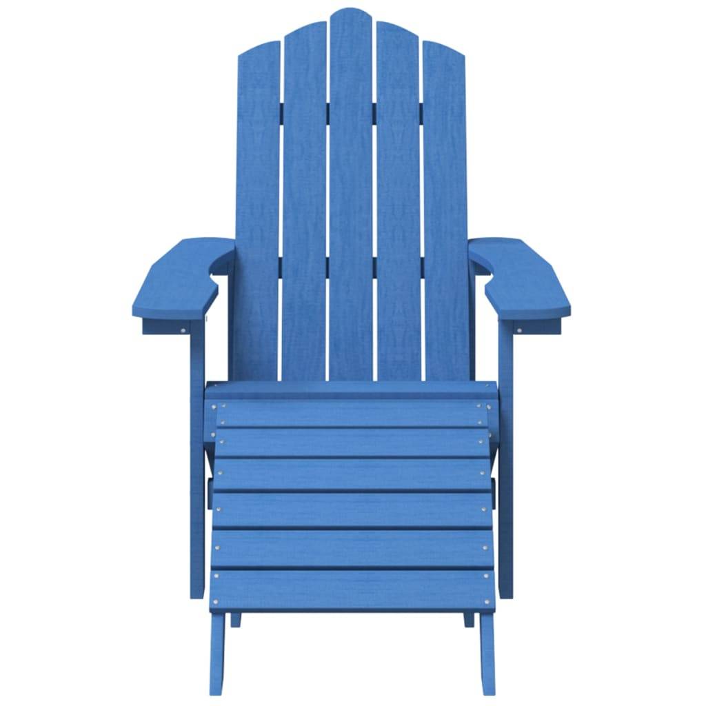 vidaXL Adirondack-Gartenstuhl mit Hocker & Tisch HDPE Aquamarin