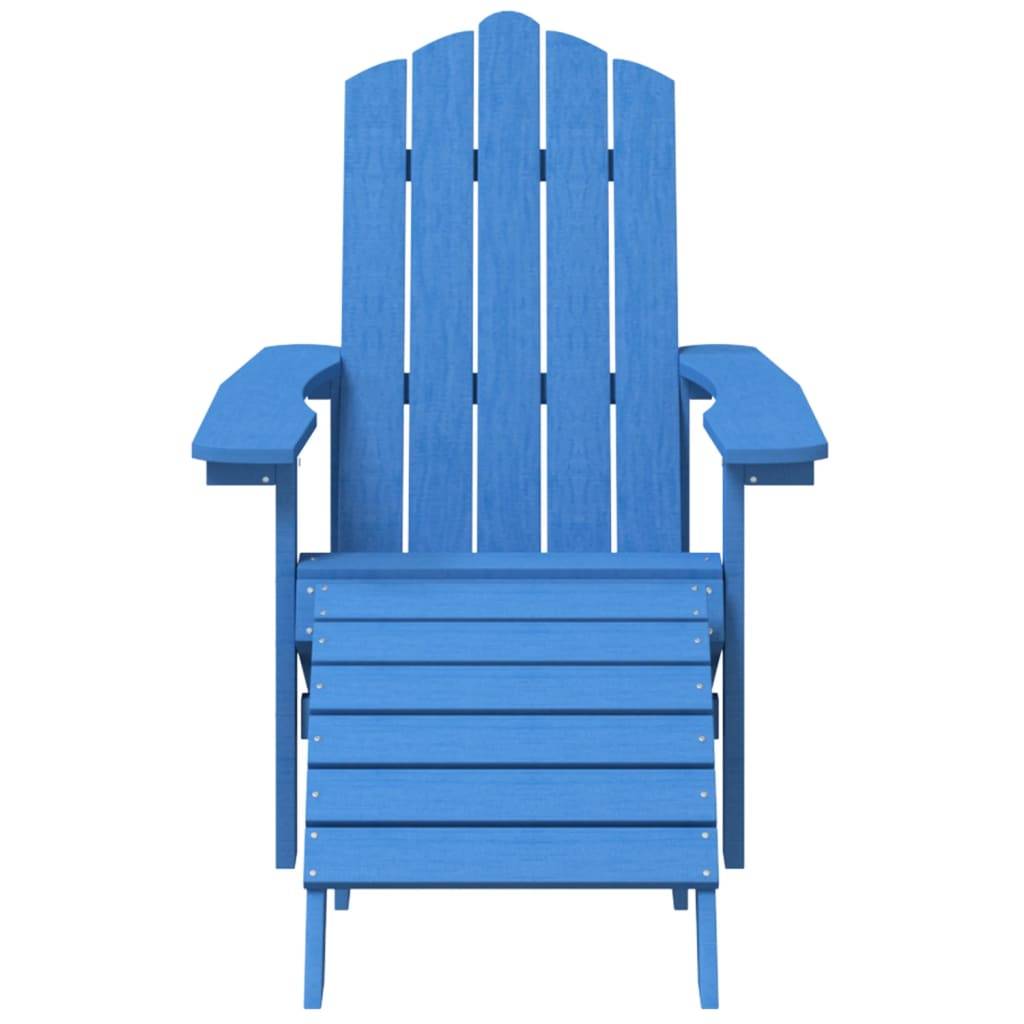 vidaXL Adirondack-Gartenstuhl mit Fußteil HDPE Aquablau