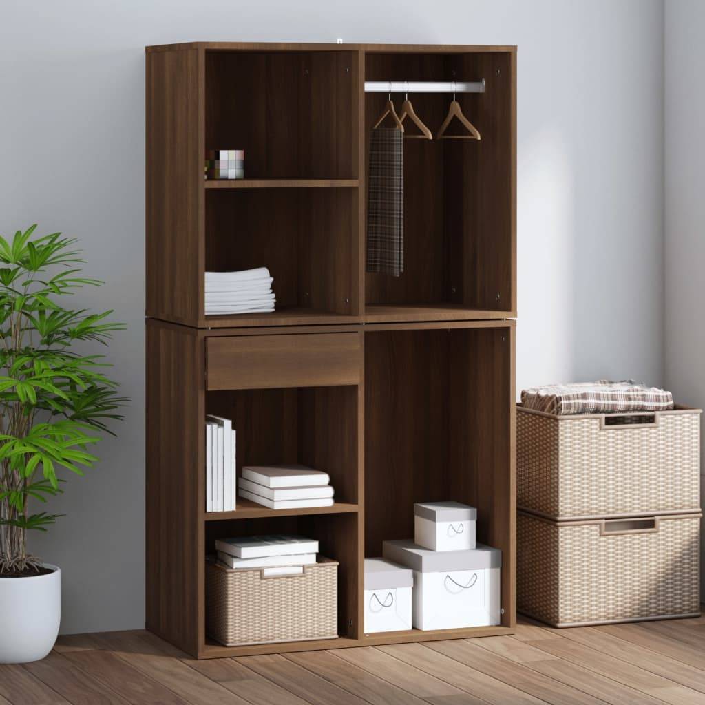 vidaXL Regal für Schminktisch Braun Eichen-Optik 80x40x65 cm